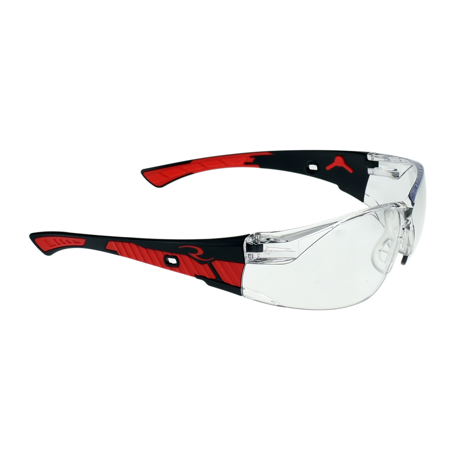 Obliterator™ Safety Eyewear - Black/Red Frame - Clear Lens - Clear Lens